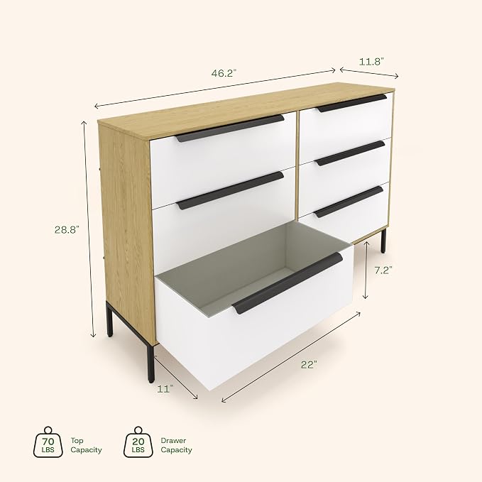 tinge Lira Premium Fabric Dresser - Image 3