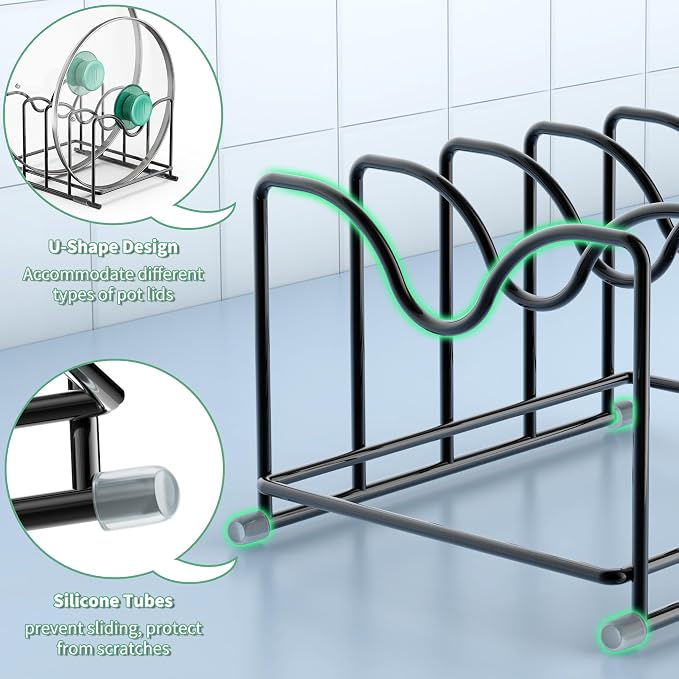 Pot Lid Organizer Rack, 1.6in Wide Cutting Board Organizer - Image 3