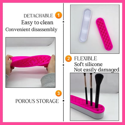 TANG SONG 2 PCS Silicone Make up Brush Holder Cosmetic Storage Box Desktop - Image 3