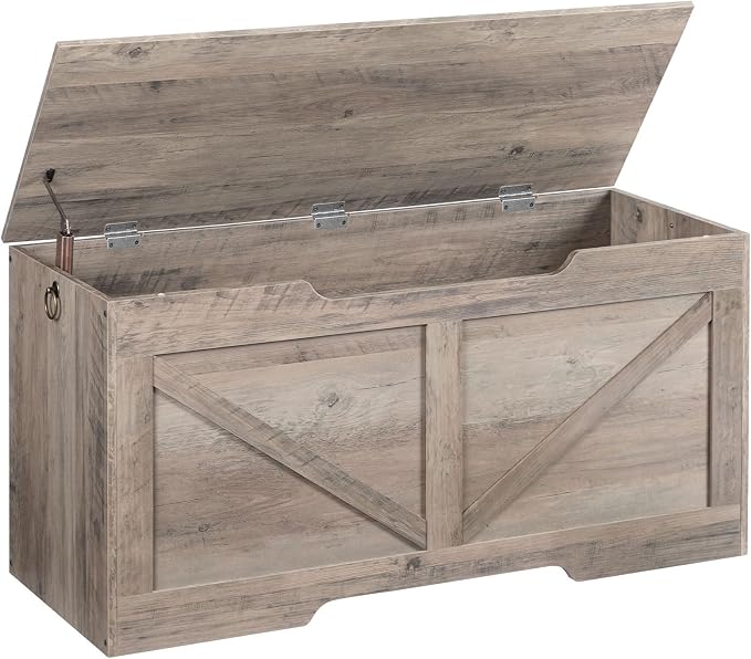 HOOBRO Storage Bench, 39.4” Retro Wooden Storage Chest by HOOBRO