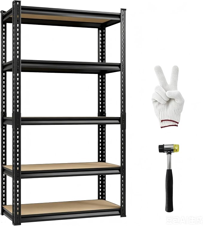 Heavy Duty Garage Shelving, 5-Tier Garage Storage Shelves, 2025LBS Storage by VDEVY