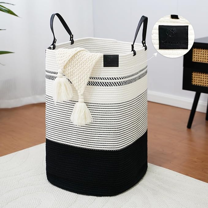 danpinera 100L Nursery Hamper, Tall Woven Laundry Basket - Image 8