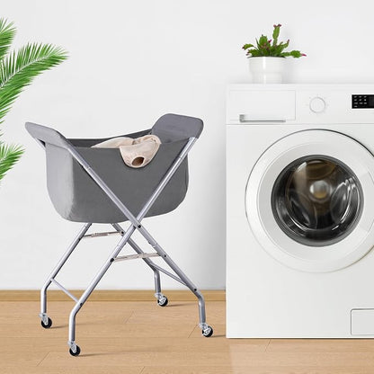 ELYKEN Laundry Basket with Wheels, Collapsible Laundry Hamper, Foldable Design - Image 7