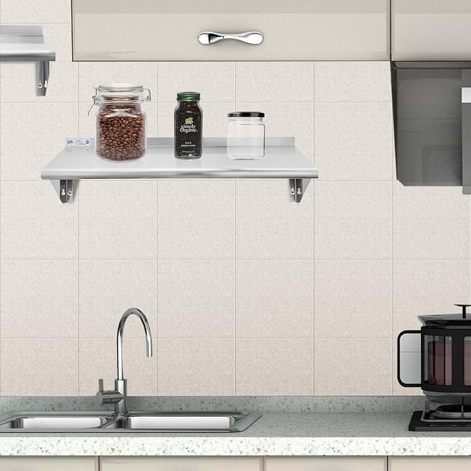 Hally Stainless Steel Shelf 14 x 36 Inches, 300 lb, Commercial Wall Mount - Image 6