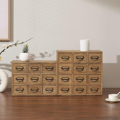KIRIGEN Wooden Storage Cabinet, 12-Drawer Desktop Organizer, Tea Bags, Office - Image 2
