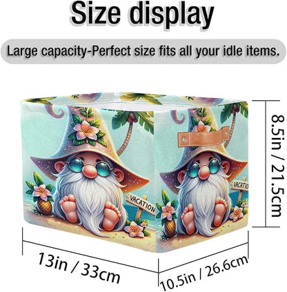 Pardick Summer Gnome Cute Basket Storage Bins Large Fabric Toys Storage Cube Box - Image 4