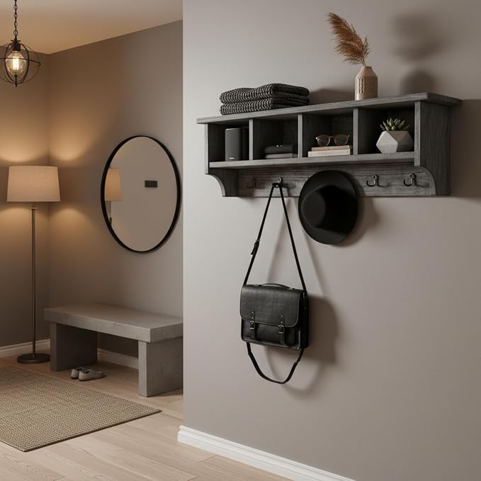 Pomona Solid Wood Entryway Coat Rack - Image 2