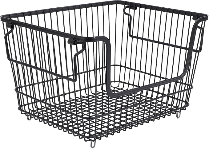 Freezer Organizer Bin, Stackable Wire Basket - Image 3