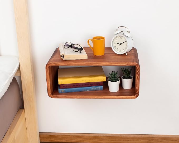 Floating Nightstand Wooden, Bedside Table, Nightstand Shelf, Wall Mounted - Image 9