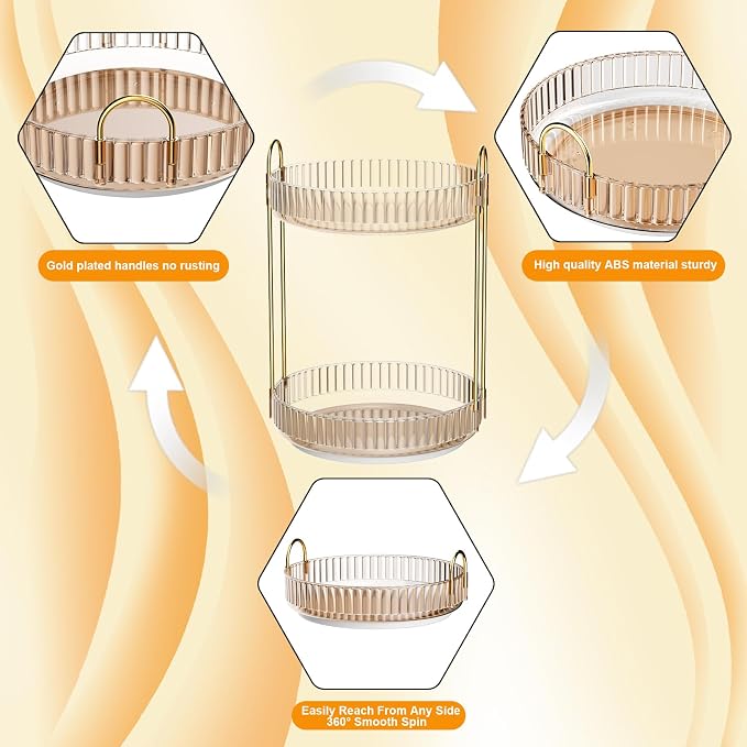 GTI 360°Rotating Makeup Organizer, 2 Tier Bathroom Counter Organizer, Large - Image 5