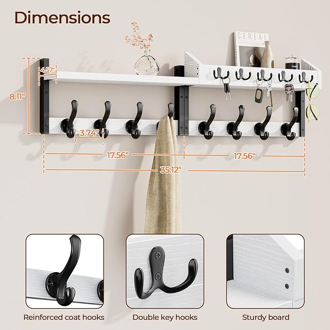 Evermagin 35" Coat Rack Wall Mount - Image 2