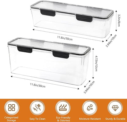 2-Pack Stackable Fridge Organizer Bins - Image 2