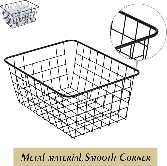 JUNCHU CHERRY Wire Kitchen Storage Basket 4 Packs, Perfect Pantry Organization - Image 4
