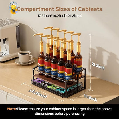Coffee Syrup Rack Organizer, 3-Tier 10 Bottle Syrup Rack - Image 4