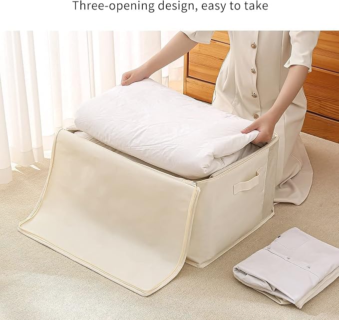 3-Pack Large Canvas Comforter Storage Bags - Image 4