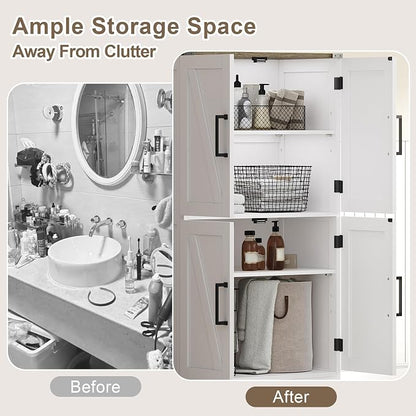 Treocho Farmhouse Bathroom Floor Cabinet - Image 4
