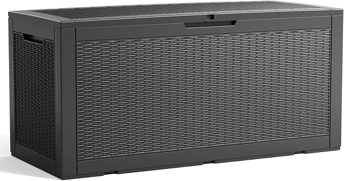 120 Gallon Resin Deck Box, Lockable Patio Outdoor Storage Box - Image 8
