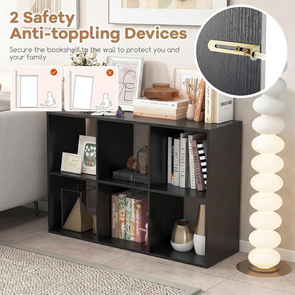 POWERSTONE 6 Cube Storage Organizer Set of 2, 3 Tier Cubby Bookshelf - Image 4