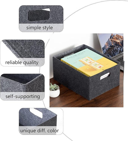 2 pack self-supporting collapsible felt storage basket in darkgrey - Image 9