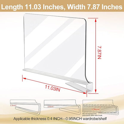 Acrylic Shelf Dividers for Closet Organization, Closet Shelf Organizer Closet - Image 3