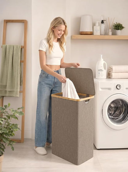 iEGrow Laundry Hamper with Lid, 110L Large Laundry Basket with Handle, - Image 7