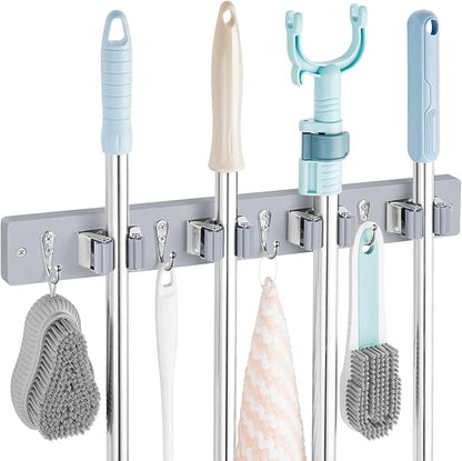 Gray Mop Broom Holder Wall Mount by OUTNILI