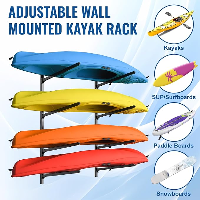 Kayak Storage Rack Wall Mount, Heavy Duty Kayak Wall Mount - Image 6