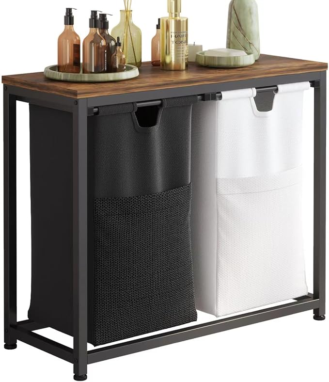 Laundry Basket Double Laundry Hamper by LIVEHOM