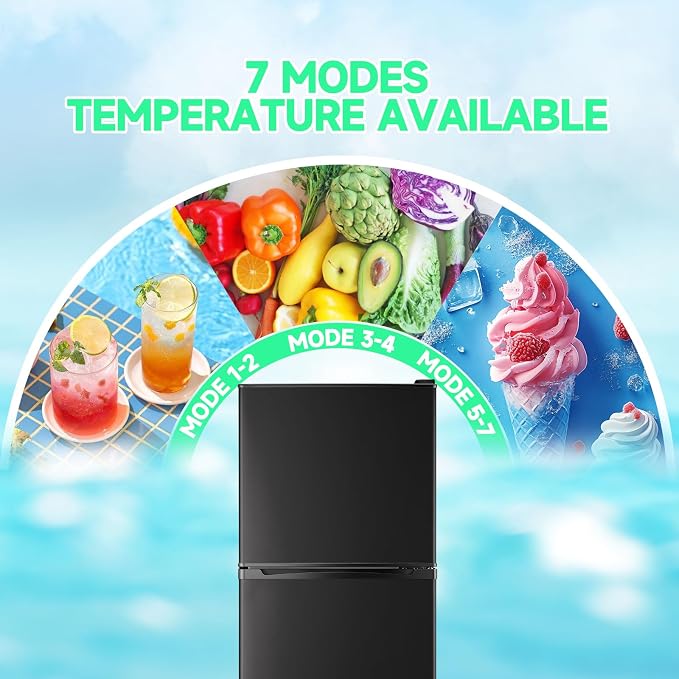 5.0 Cu.ft Refrigerator with Freezer Small Fridge Drink Holder Double Door - Image 2