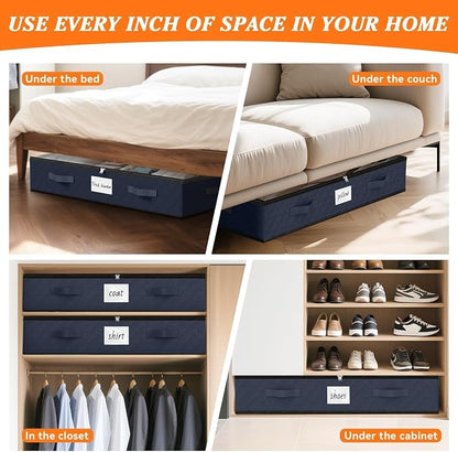 SpaceWhisper 90L Under Bed Storage Containers, Foldable Closet Organizers and - Image 7