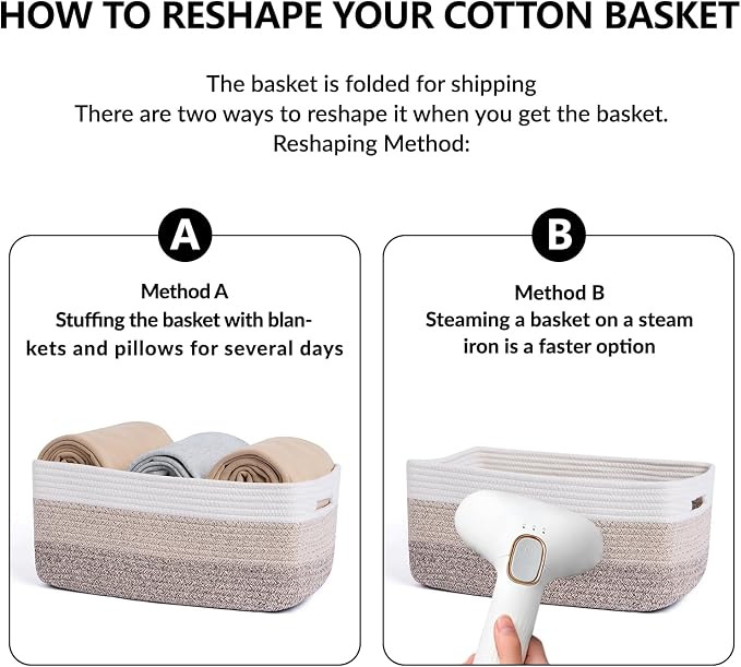Large Storage Baskets for Shelves, Closet Organizers Bins for Clothes Blanket - Image 7