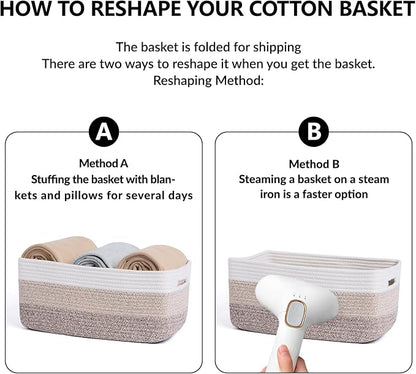 Large Storage Baskets for Shelves, Closet Organizers Bins for Clothes Blanket - Image 7