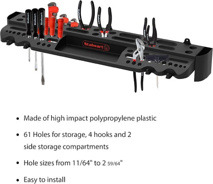 Tool Storage Shelf Wall Mount Utility Shelf Organizer Rack Has 61 Slots - Image 3