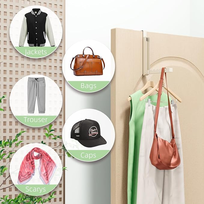 BAKON Over The Door Hanger Folding Clothes Drying Rack, Folding Hanging Coat - Image 3