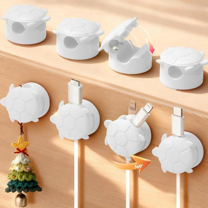 8 Pack Rotatable Cable Clips, Cord Organizer Spring Clip Cord Holder by Lancord