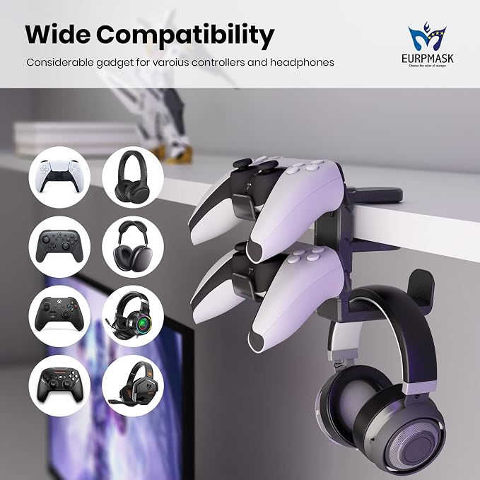3-in-1 PC Gaming Headset&Controller Holder - Image 3