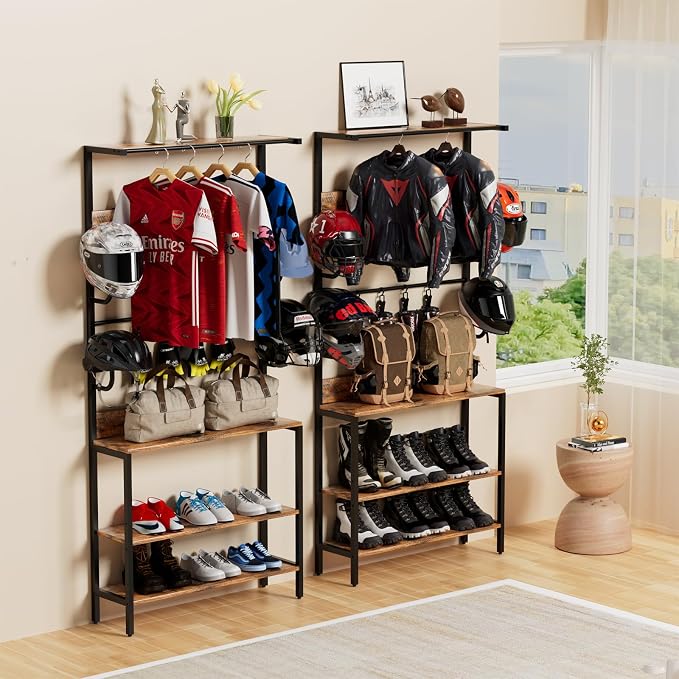 Motorcycle Helmet Holder Floor Mounted Stand, Wall Mount - Image 9