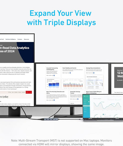 Anker 8-in-1 USB-C Hub, USB C Docking Station Triple Display Multi-Port Dongle - Image 3