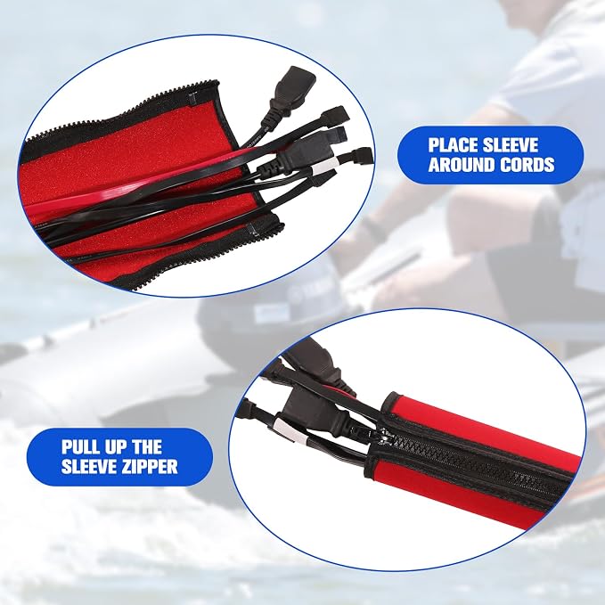 48inch Neoprene Trolling Motor Cable Sleeve 2'' Dia Cable Organizer | Protect & - Image 4