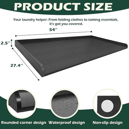 Royxen Washer Dryer Countertop, 27.4" x 54" Wood Universal Fit, Washer Dryer - Image 3