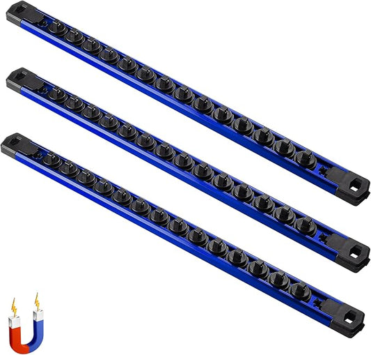 ALOANES 3-Piece Magnetic Socket Organizer, Heavy Duty Aluminum Socket Rails by Aloanes