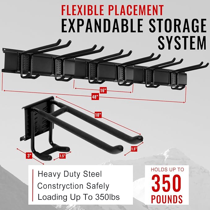 Wall Mount Tool Storage Rack, Garage Organization, Heavy Duty Garage Storage - Image 5