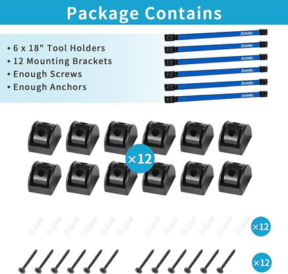 6 Pieces 18" Magnetic Tool Holder Strip, Metal Tool Organizer Rack - Image 7