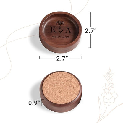 Walnut Wood Ring Holder, Engraved Jewelry Dish and Storage Tray, Unique Gift - Image 3