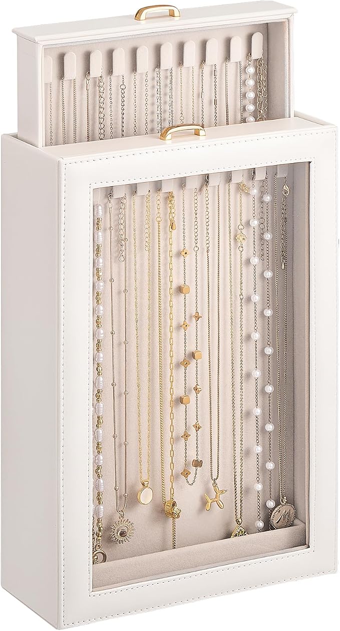 Lolalet Necklace Organizer Box, 2-Layer Jewelry Storage Boxes by Lolalet