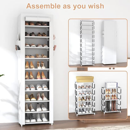 VTRIN Vertical Narrow Shoe Rack Organizer Tall Shoe Rack - Image 5