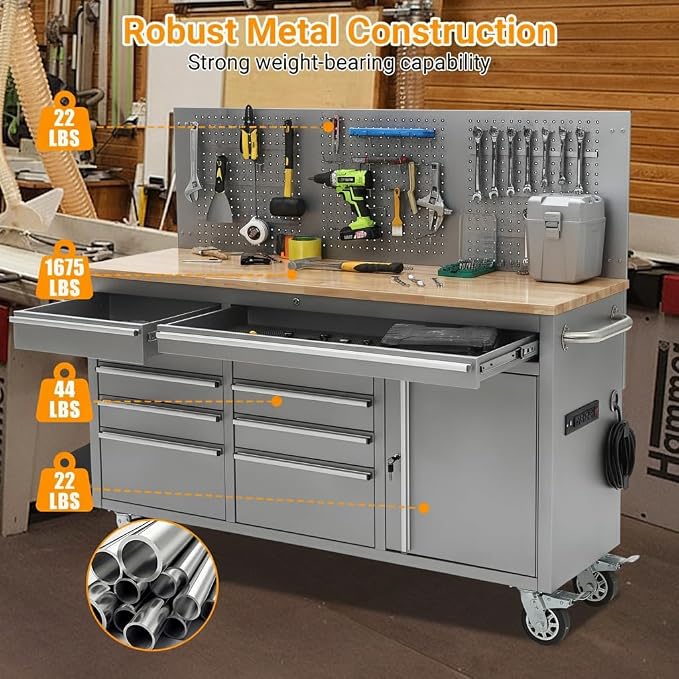 GarveeTech 61-Inch Rolling Tool Chest, 10-Drawer Heavy Duty Garage Workbench - Image 4