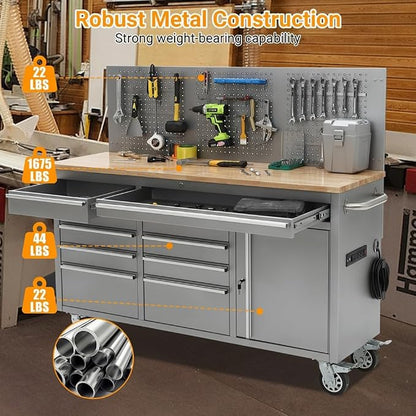 GarveeTech 61-Inch Rolling Tool Chest, 10-Drawer Heavy Duty Garage Workbench - Image 4