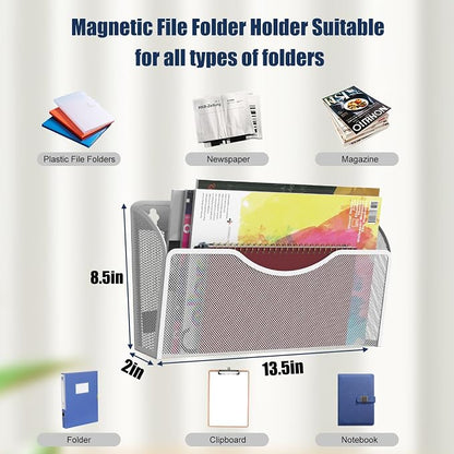 3 Pcs Magnetic File Holder for File Cabinets, Folder Holder Organizer- No - Image 3