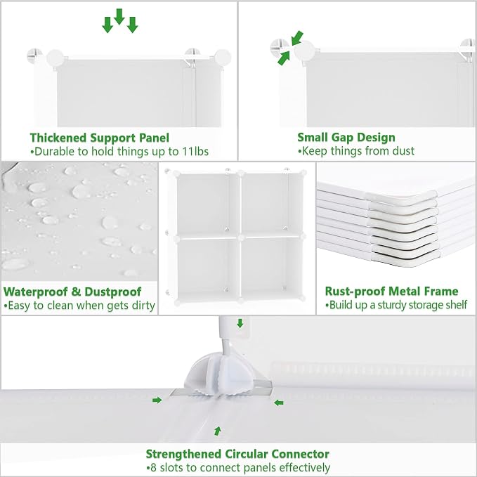 C&AHOME Plastic Cube Storage Organizer, 4-Cube Shelves Units, Milky | DIY - Image 6